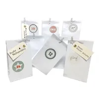 Frau Wundervoll DIY Adventskalender zum Befüllen Weihnachtszeit, Blockbodenbeutel 12(L)x7(B)x24(H)cm
