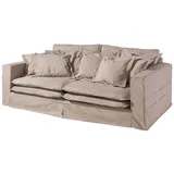 Massivmoebel24 Hussensofa 3-Sitzer 236x138x76 beige kingston