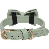 Karlie Flamingo Halsband mit Schleife NELA Mintgrün – XS, S | 24-30 cm x 15 mm x 4 mm, Qualitätsleder, Stilvoll und Praktisch – Ideal für Chihuahua, Pomeranian, Yorkshire Terrier, Shih Tzu, Malteser