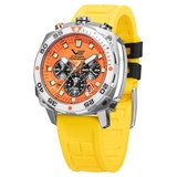 Vostok Europe Systema Periodicum Neon Chronograph Herrenuhr inkl.2 Armbänder Orange/Gelb Leder/Silikon - VK67-650A723 - Hellgelb/Weiß