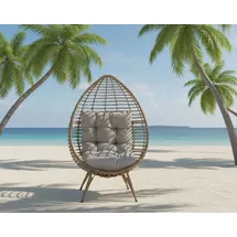 Natur24 Lesli Living Relaxsessel Chill Straw 99 x 91 x 156 cm braun meliert 1 St.