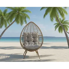 Natur24 Lesli Living Relaxsessel Chill Straw 99 x 91 x 156 cm braun meliert 1 St.