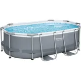 BESTWAY Power Steel Frame Pool oval Set 305 x 200 x 84 cm inkl. Filterpumpe