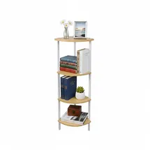 Relaxdays Eckregal 44,5 x 31,5 x 125 cm Natur/Weiß