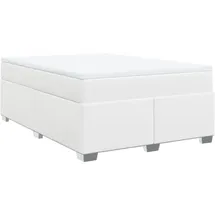 vidaXL Boxspringbett mit Matratze Weiß 140x200 cm Kunstleder