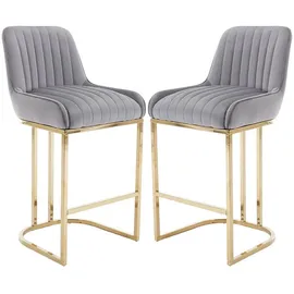 WAHSON OFFICE CHAIRS Barhocker 2er Set rund grau