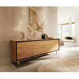 DeLife Sideboard 200 x 70 x 40 cm Eiche Natur / Beige