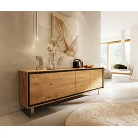 DeLife Sideboard 200 x 70 x 40 cm Eiche Natur / Beige