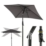 Sekey Rechteckiger Sonnenschirm 210 x 140 cm Grau