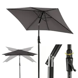 Sekey Rechteckiger Sonnenschirm 210 x 140 cm Grau