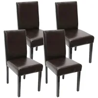Mendler 4er-Set Esszimmerstuhl Stuhl Küchenstuhl Littau ~ Kunstleder, braun