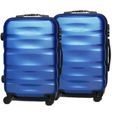 CELIMS - ABS-Koffer, starr, robust, 4 360° drehbare Räder, leicht mit integriertem Vorhängeschloss., blau, Cabine 55cm X2 unités