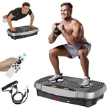 Vibrationsplatte, 2026 Verbesserte Vibrationsplatte mit Doppelmotoren, Rüttelplatte mit 120 Stufen & 5 Modi, Ganzkörpertraining für Fettverbrennung Muskelaufbau Figurformung ideal für Zuhause Home Gym