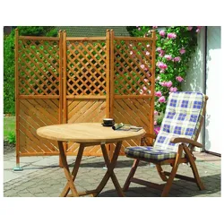 Gartenparavent Kurgan - 180 x 180 cm- Farbe: Honigbraun - 3-teiliger Gartenparavent aus Fichtenholz
