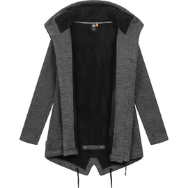 Ragwear Damen, weiche Strickjacke Übergangsjacke mit Teddy-fleece Wingi Melange YOUMODO Dark Grey Gr. XXL - XXL