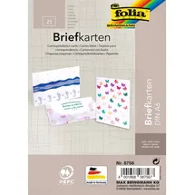 Folia 8756 - Briefkarten weiß, DIN A6 einfach, 25 Stück - Doppelkarten zum kreativen Gestalten von Einladungen, Glückwunschkarten