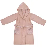 Wörner Kinderbademantel WÖRNER "Lamas" Gr. 140, rosa (altrosa), L:85cm, Baumwoll-Webfrottier, Hausmäntel, mit Stickerei, mit Taschen, maschinenwaschbar, trocknergeeignet