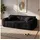COMHOMA Sofa 2 Sitzer, 180 x 86 x 40 cm Bodensofa, Couch mit Rückenlehne, Kissen und Armlehne, Modernes Stoffsofa für Wohnzimmer, Wohnung, Büro, Keine Montage, schwarz