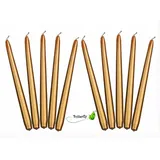 Partydeco Spitzkerze 24 cm 10Stk. | Gold Metallic