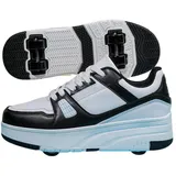 Mateju 2-in-1 Rollschuhe für Jungen und Mädchen - Kinder Turnschuhe Mit 4 Versenkbaren Rollen, Skateboardschuhe, 29 EU, Schwarz - 29 EU