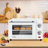 Woltu Minibackofen 10 Liter, 650 Watt Toasterofen Pizzaofen Backblech Mit Timer Weiß