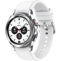 Samsung Galaxy Watch4 Classic, Runde LTE Smartwatch, Wear OS, drehbare Lünette, Fitnessuhr, Fitness-Tracker, 42 mm, Silver
