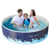 Hundepool Faltbar, Planschbecken Für Kinder, Hundepool Große Kleine Hunde, Sommer Kinder Schwimmbad, Faltbar Hunde Planschbecken, Extra Großer Outdoor-Faltbarer Kinderpool