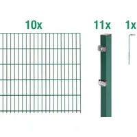 GAH Alberts Doppelstabmattenzaun Set 22-tlg. 0,8 x 20 m grün