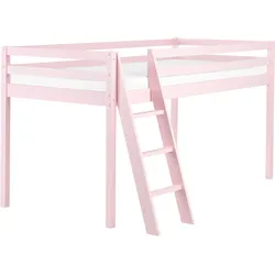 Halbhochbett Kiefernholz ASCOUX 90 x 200 cm Rosa