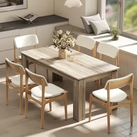 Homcom Esstisch ausziehbar 180-260 x 76,6 cm beige