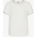 More & More Blusenshirt mit Kontrastabschlüssen Weiß 40
