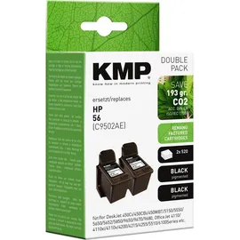 KMP kompatibel zu HP 56 schwarz 2er Pack (C6656AE)