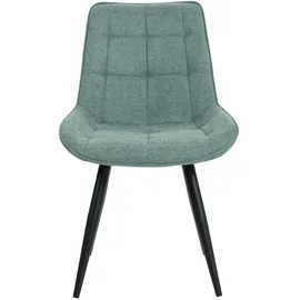 Duo Collection Esszimmerstuhl DUO COLLECTION "Iris Esszimmerstuhl, 4er-Set", grün (mint, schwarz), B:55cm H:85cm T:61cm, Polyester, Stühle, Esszimmerstuhl, robuster Stoffbezug, gesteppte Polsterung, bis 110 kg belastbar