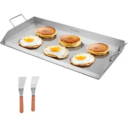VEVOR Flache Grillplatte Grillpfanne Edelstahl BBQ Kochgeschirr 809x370mm