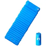 vidaXL Selbstaufblasende Isomatte mit Kissen Blau