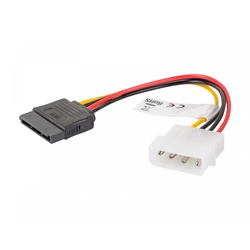 Lanberg Molex (Stecker) zu SATA (Buchse) Kabel 15cm
