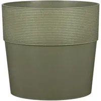 Scheurich Groove 30, Blumentopf/Pflanzkübel, rund, Farbe: Khaki,