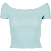 URBAN CLASSICS Ladies Off Shoulder Rib Tee T-Shirt, Seablue,