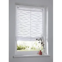 Kutti Raffrollo KUTTI "Enya" Gr. 1, weiß, B:45cm H:140cm, Ausbrenner, Obermaterial: 65% Baumwolle, 35% Polyester, Raffrollos, Montage ohne Bohren, incl. Fensterhaken