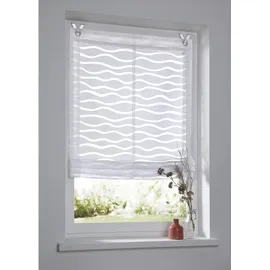 Kutti Raffrollo KUTTI "Enya" Gr. 1, weiß, B:45cm H:140cm, Ausbrenner, Obermaterial: 65% Baumwolle, 35% Polyester, Raffrollos, Montage ohne Bohren, incl. Fensterhaken