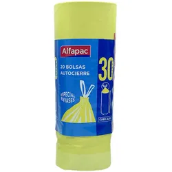 Alfapac - Rolle mit 20 selbstschließenden Müllbeuteln, 30 l, für hohe Behälter und Tonnen