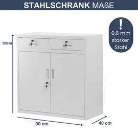 Jan Nowak VERSI Büroschrank 90 x 90 x 40 cm Grau