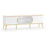 Feldmann-Wohnen Viterbo Lowboard 160x40x53cm Weiß/Gold Holz