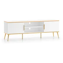 Feldmann-Wohnen Viterbo Lowboard 160x40x53cm Weiß/Gold Holz