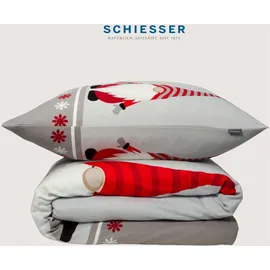 SCHIESSER Balduin Weihnachts-Wichtel Grau 135 x 200 cm + 80 x 80 cm