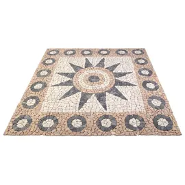 vidaXL Mosaikfliesen Blütenmuster Mehrfarbig 120 x 120 cm