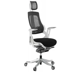 Ergonomischer Bürostuhl aus Textil | Bürosessel mit Lendenwirbelstütze | Computerstuhl mit Kopfstütze | Moderner Stil | Kadima Design