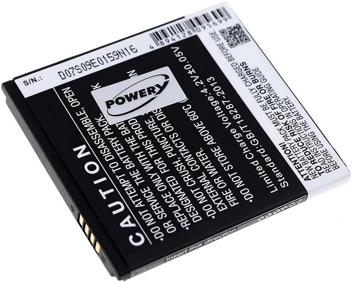 Powery Akku für Vodafone Smart 4 Turbo Smartphone-Akku 1800 mAh (3.7 V) schwarz