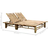 vidaXL 2-Personen-Sonnenliege mit Auflagen 130 x 0 x 20 cm Cremeweiß