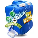 Kosmetex 2X 20L Wasserkanister mit Hahn, Blau, Kanister BPA frei & lebensmittelecht | Mit blauen Wasserhahn für Trinkwasser im Camping, Garten, Haushalt & Outdoor Einsatz